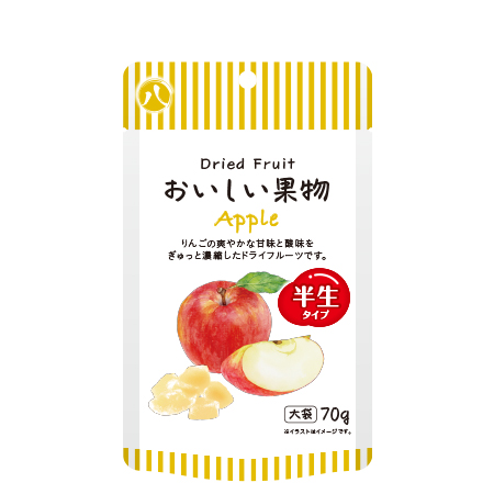 ドライフルーツ おいしい果物 Apple/りんご 70g（大袋）